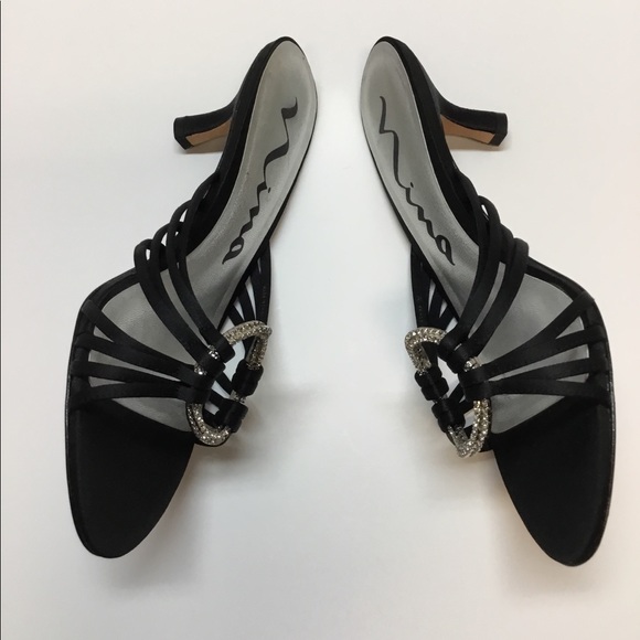 Trending Black with Rhinestones Heels.  Nina - Picture 4 of 8